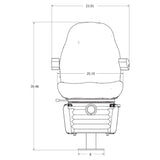 Tractor / Backhoe Seat w/ Mechanical Suspension & Pedestal