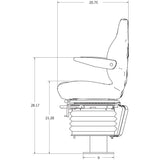 Tractor / Backhoe Seat w/ Mechanical Suspension & Pedestal