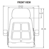 Mid Back Tractor / Mower Seat Assembly