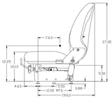 Heavy Duty Tractor Excavator Back Hoe Loader Seat w/ Suspension