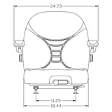 Tractor Seat for Skid Steer, Mowers, Cranes, Rollers, Excavators w/ Suspension