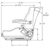 Zero Turn Mower Forklift Skid Loader Seat w/ Suspension