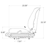 Low Back Tractor Zero Turn Seat w/ Mechanical Suspension