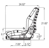 Tractor Fork Lift Lawn Mower Loader Seat w/ Slides