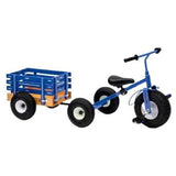 (Green) Speedway Heavy Duty Tricycle w/ Cart Wagon