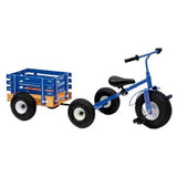 (Red) Speedway Heavy Duty Tricycle w/ Cart Wagon