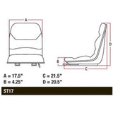 John Deere / Kubota Compact Tractor Flip Style Seat w/ Armrest