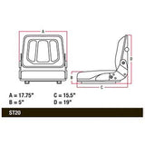 12v Forklift Skid Loader Compact Tractor Mower Seat w/ Air Suspension