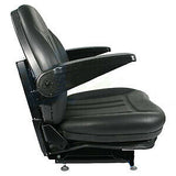 High Back Industrial Seat w/ Suspension, Slide Tracks & Armrests