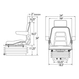 High Back Seat w/ Swivel & Mechanical Suspension