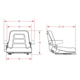 Fork Lift Compact Tractor Lawn Mower Loader Seat w/ Slide Tracks