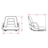 Fork Lift Compact Tractor Lawn Mower Loader Seat w/ Slide Tracks