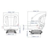 High-Pro Industrial High Back Seat w/ Suspension