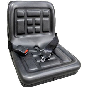 16" Narrow Flip Style Compact Tractor Seat w/ Seat Belt