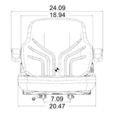 12v Heavy Duty Tractor Excavator Backhoe Loader Seat w/ Air Suspension