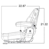 12v Heavy Duty Tractor Excavator Backhoe Loader Seat w/ Air Suspension