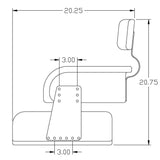 3 Pc Tractor Seat Cushion Set w/ Brackets for International Harvester