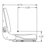 Compact Tractor Fork Lift Lawn Mower Loader Seat w/ Slide Tracks