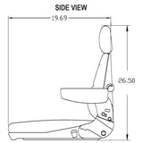 Mid Back Tractor / Mower Seat Assembly