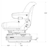 12v Tractor Seat for Case IH / New Holland / McCormick w/ Air Suspension