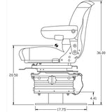 Backhoe / Loader Seat w/ Pedestal & Suspension