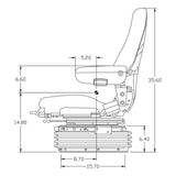 24v Heavy Duty Excavator / Dump Truck Seat w/ Air Suspension