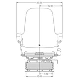 24v Heavy Duty Excavator / Dump Truck Seat w/ Air Suspension