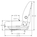 Tractor Seat for Skid Steer, Mowers, Cranes, Rollers, Excavators w/ Suspension