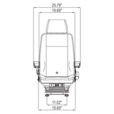 24v Heavy Duty Excavator / Dump Truck / Loader Seat w/ Air Suspension