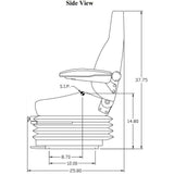 24v Heavy Duty Excavator / Dump Truck Seat w/ Air Suspension