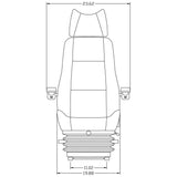 Heavy Duty Excavator / Grader / Dump Truck Seat w/ Suspension