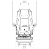 24v Heavy Duty Excavator / Dump Truck Seat w/ Air Suspension