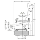 24v Heavy Duty Excavator / Dump Truck Seat w/ Air Suspension