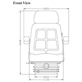 12v High Back Tractor Seat w/ Air Suspension