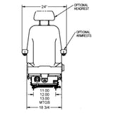 Construction Equipment Suspension Seat w/ Slides