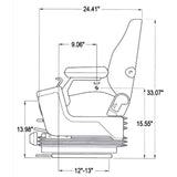 Excavator/ Dozer / Compactor / Loader Seat w/ Suspension / Pods