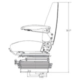 Excavator / Compactor / Loader Seat w/ Mechanical Suspension