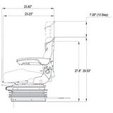 12v Heavy Duty Tractor Excavator Back Hoe Loader Seat w/ Air Suspension