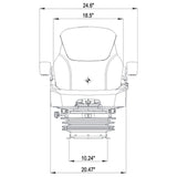 12v Heavy Duty Tractor Excavator Back Hoe Loader Seat w/ Air Suspension