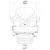 12v Tractor Seat for John Deere w/ Air Suspension