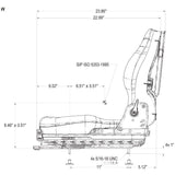 Tractor Seat for Skid Steer, Mowers, Cranes, Rollers, Excavators w/ Suspension