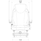 Tractor Seat for Loaders, Excavators w/ Suspension