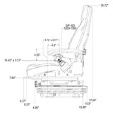 Tractor Seat for Loaders, Excavators w/ Suspension