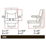 Big Boy Tractor Loader Seat w/ Suspension