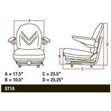 High Back Industrial Seat w/ Suspension, Slide Tracks & Armrests