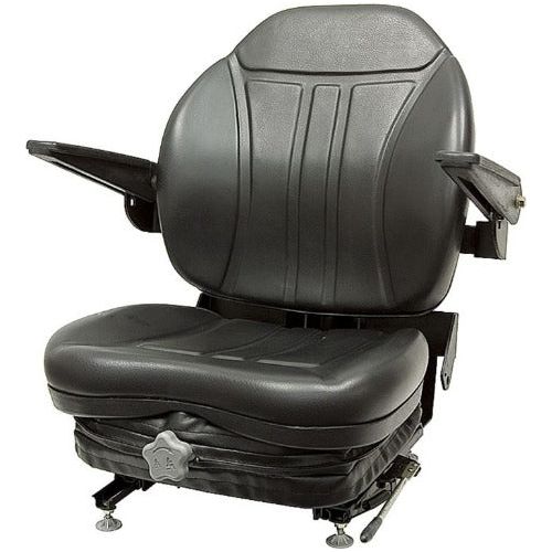 High Back Industrial Seat w/ Suspension, Slide Tracks & Armrests