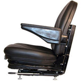 High Back Industrial Seat w/ Suspension, Slide Tracks & Armrests