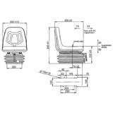 Tractor Excavator Fork Lift Tug Seat w/ Suspension