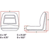 John Deere / Kubota Compact Tractor Flip Style Seat w/ Arm Rests