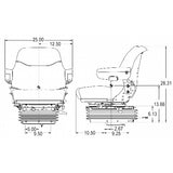 12v Mid Back Tractor Seat w/ Air Suspension